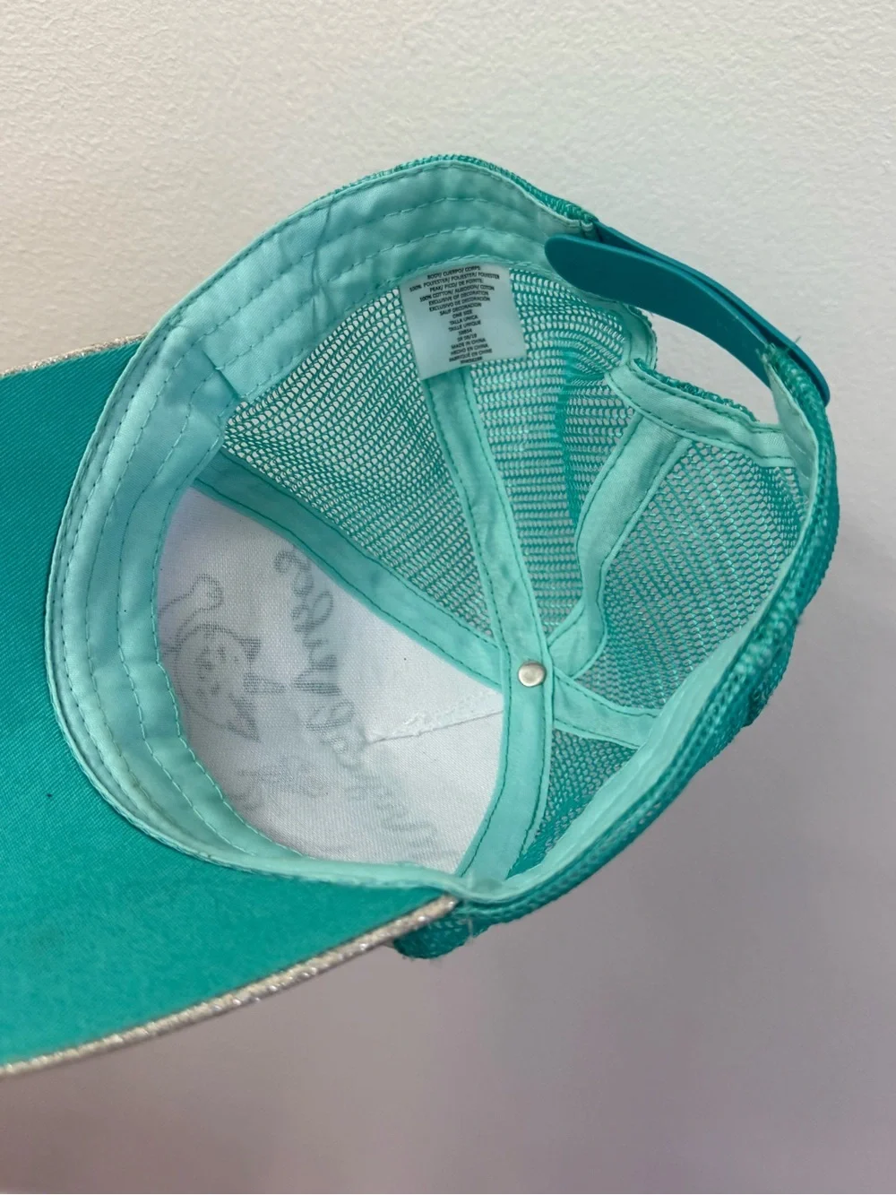 Magical Vibes Mesh Trucker Hat in Teal & Gray